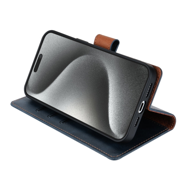 For iPhone 15 N.BEKUS CSJ-P1 Solid Color Leather Phone Case(Blue) by N.BEKUS