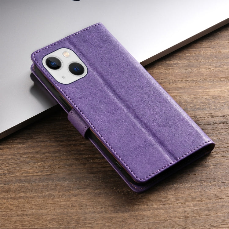 For iPhone 15 N.BEKUS CSJ-P1 Solid Color Leather Phone Case(Purple) by N.BEKUS