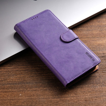 For iPhone 15 Plus N.BEKUS CSJ-P1 Solid Color Leather Phone Case(Purple) by N.BEKUS