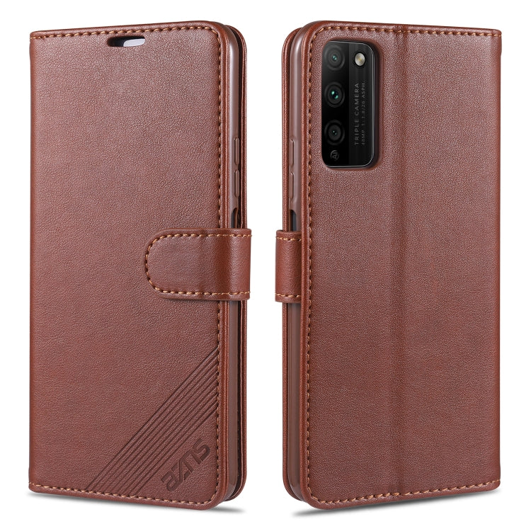 For Huawei Honor 30 Youth AZNS Sheepskin Texture Horizontal Flip Leather Case with Holder & Card Slots & Wallet(Brown) by AZNS