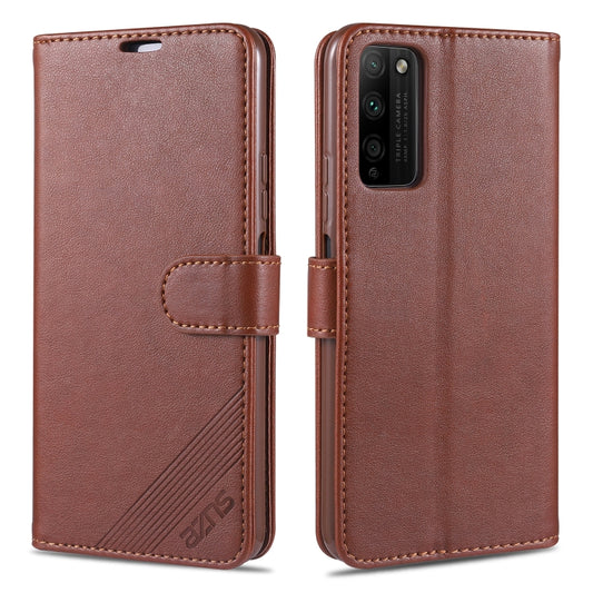 For Huawei Honor 30 Youth AZNS Sheepskin Texture Horizontal Flip Leather Case with Holder & Card Slots & Wallet(Brown) by AZNS