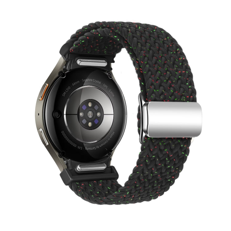 For Samsung Galaxy Watch 7 / 6 / 5 / 4 Nylon Loop Magnetic Buckle Watch Band(Starlight Black) by bashfashion