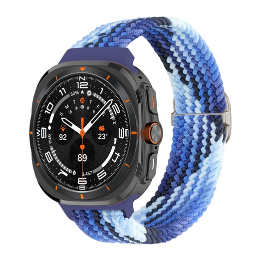 For Samsung Galaxy Watch Ultra 47mm / Ultra 2025 Slide Buckle Nylon Braided Watch Band(Colorful Blue) by bashfashion