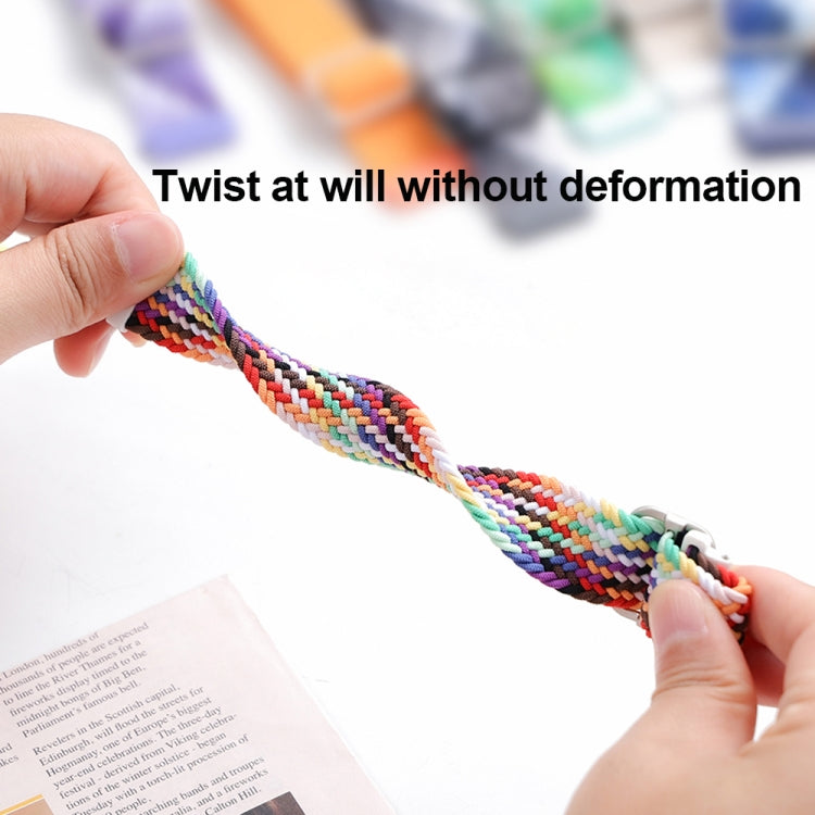 For Samsung Galaxy Watch Ultra 47mm / Ultra 2025 Slide Buckle Nylon Braided Watch Band(Official Rainbow) by bashfashion