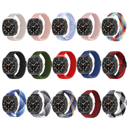 For Samsung Galaxy Watch Ultra 47mm / Ultra 2025 Slide Buckle Nylon Braided Watch Band(Black Sand Red) by bashfashion