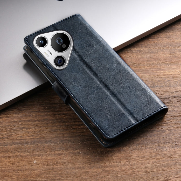 For Huawei Pura 70 Ultra N.BEKUS CSJ-P1 Solid Color Leather Phone Case(Blue) by N.BEKUS
