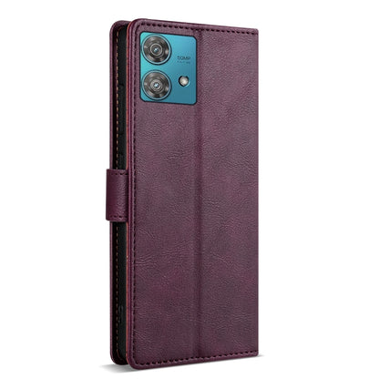 For Motorola Edge 40 Neo N.BEKUS CSJ-P1 Solid Color Leather Phone Case(Wine Red) by N.BEKUS