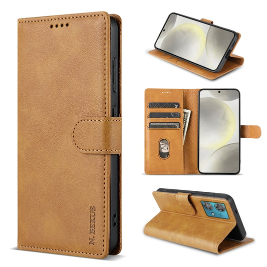 For Motorola Edge 40 Neo N.BEKUS CSJ-P1 Solid Color Leather Phone Case(Brown) by N.BEKUS