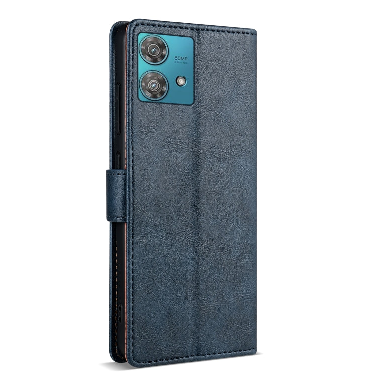 For Motorola Edge 40 Neo N.BEKUS CSJ-P1 Solid Color Leather Phone Case(Blue) by N.BEKUS