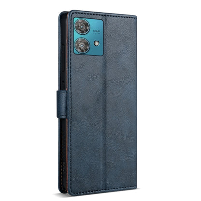 For Motorola Edge 40 Neo N.BEKUS CSJ-P1 Solid Color Leather Phone Case(Blue) by N.BEKUS