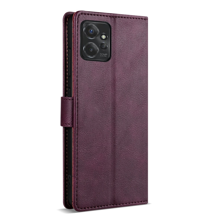 For Motorola Moto G Power 5G N.BEKUS CSJ-P1 Solid Color Leather Phone Case(Wine Red) by N.BEKUS