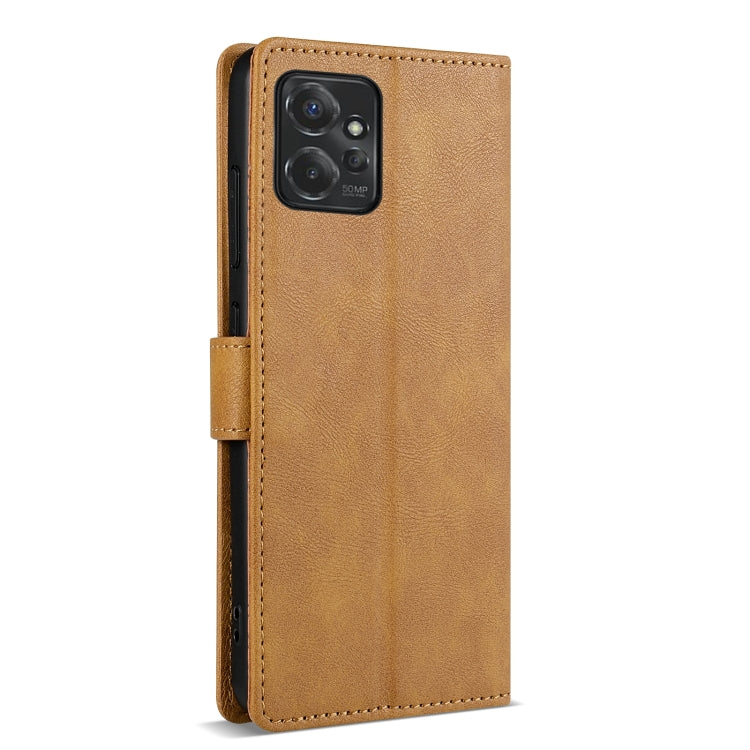 For Motorola Moto G Power 5G N.BEKUS CSJ-P1 Solid Color Leather Phone Case(Brown) by N.BEKUS