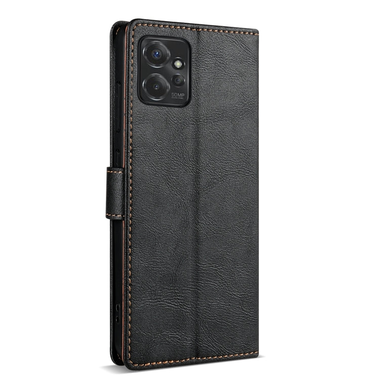 For Motorola Moto G Power 5G N.BEKUS CSJ-P1 Solid Color Leather Phone Case(Black) by N.BEKUS