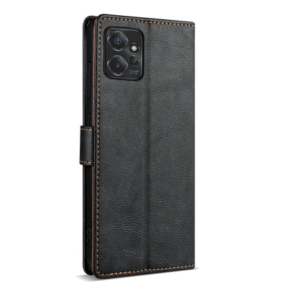 For Motorola Moto G Power 5G N.BEKUS CSJ-P1 Solid Color Leather Phone Case(Black) by N.BEKUS