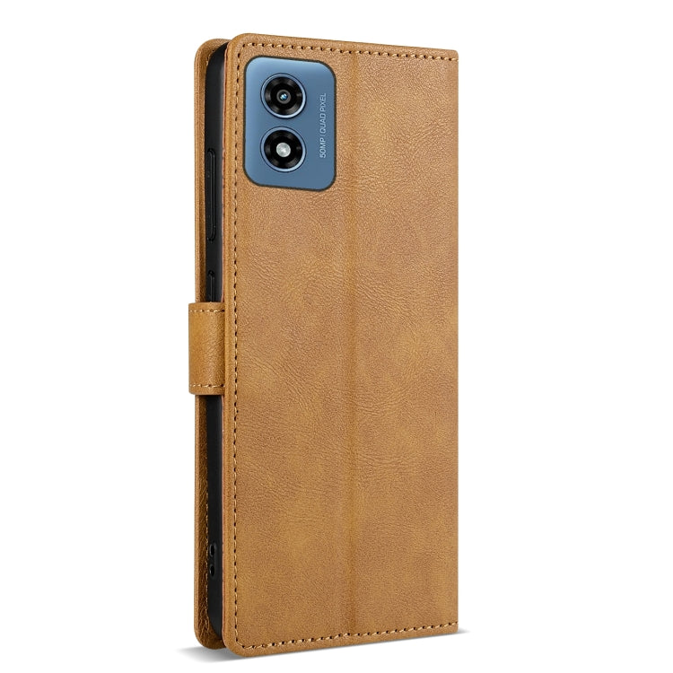 For Motorola Moto G Play 2024 N.BEKUS CSJ-P1 Solid Color Leather Phone Case(Brown) by N.BEKUS