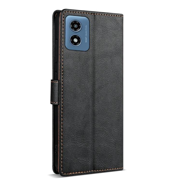 For Motorola Moto G Play 2024 N.BEKUS CSJ-P1 Solid Color Leather Phone Case(Black) by N.BEKUS