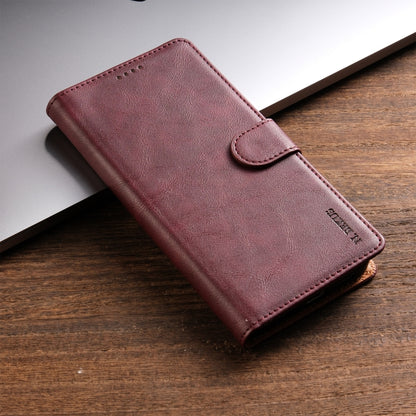 For Motorola Moto G24 N.BEKUS CSJ-P1 Solid Color Leather Phone Case(Wine Red) by N.BEKUS