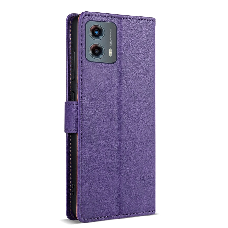 For Motorola Moto G Stylus 2024 N.BEKUS CSJ-P1 Solid Color Leather Phone Case(Purple) by N.BEKUS