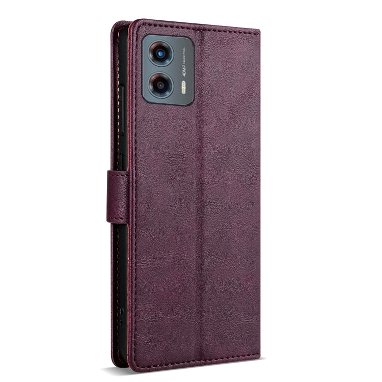 For Motorola Moto G 5G 2024 N.BEKUS CSJ-P1 Solid Color Leather Phone Case(Wine Red) by N.BEKUS