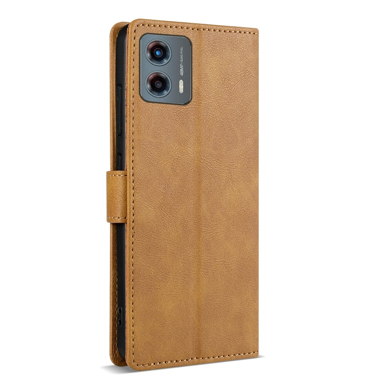 For Motorola Moto G 5G 2024 N.BEKUS CSJ-P1 Solid Color Leather Phone Case(Brown) by N.BEKUS