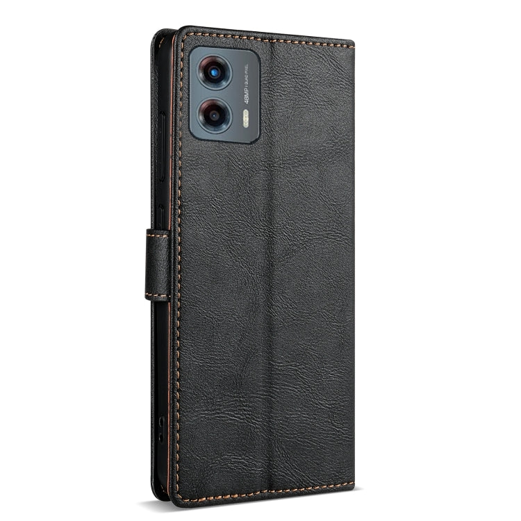 For Motorola Moto G 5G 2024 N.BEKUS CSJ-P1 Solid Color Leather Phone Case(Black) by N.BEKUS