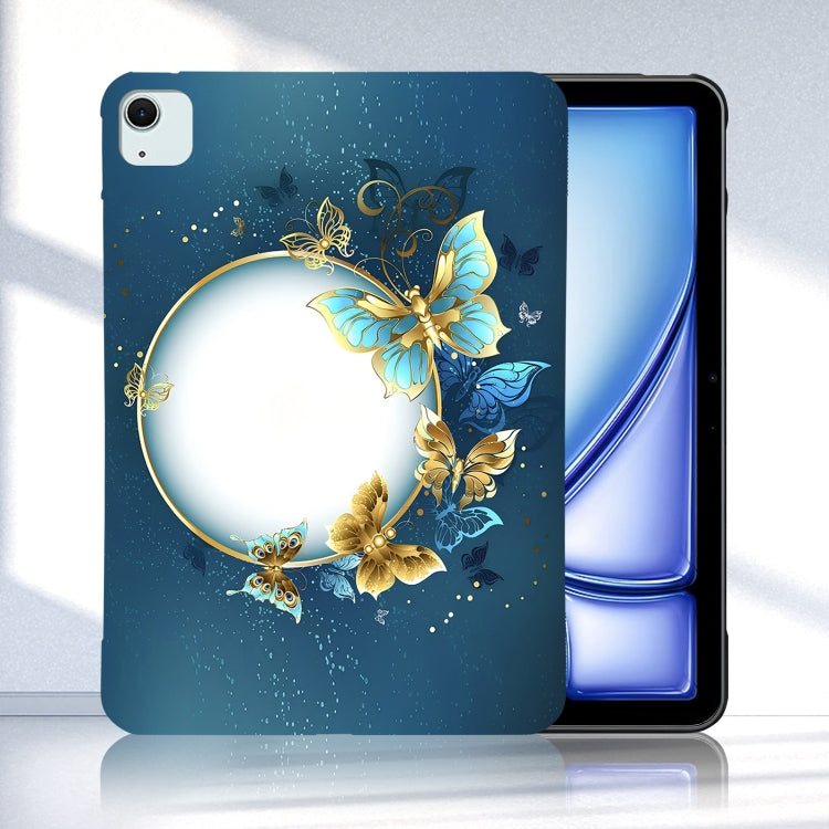 For iPad Air 11 2025 / 2024 Color Painting Pattern Smart Tablet TPU Case(Butterfly Circle) by bashfashion