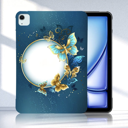 For iPad Air 11 2025 / 2024 Color Painting Pattern Smart Tablet TPU Case(Butterfly Circle) by bashfashion
