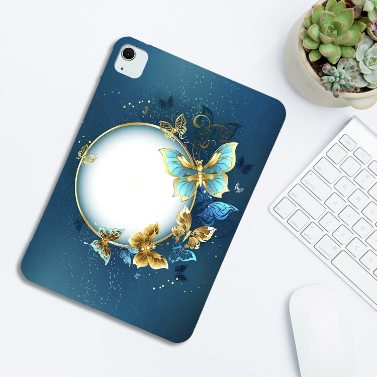 For iPad Air 11 2025 / 2024 Color Painting Pattern Smart Tablet TPU Case(Butterfly Circle) by bashfashion
