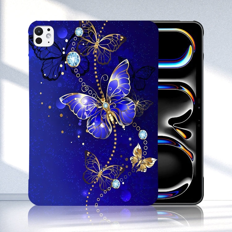 For iPad Pro 11 2025 / 2024 Color Painting Pattern Smart Tablet TPU Case(Blue Butterfly) by bashfashion