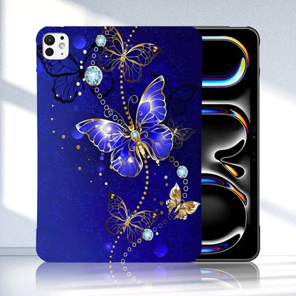 For iPad Pro 11 2025 / 2024 Color Painting Pattern Smart Tablet TPU Case(Blue Butterfly) by bashfashion