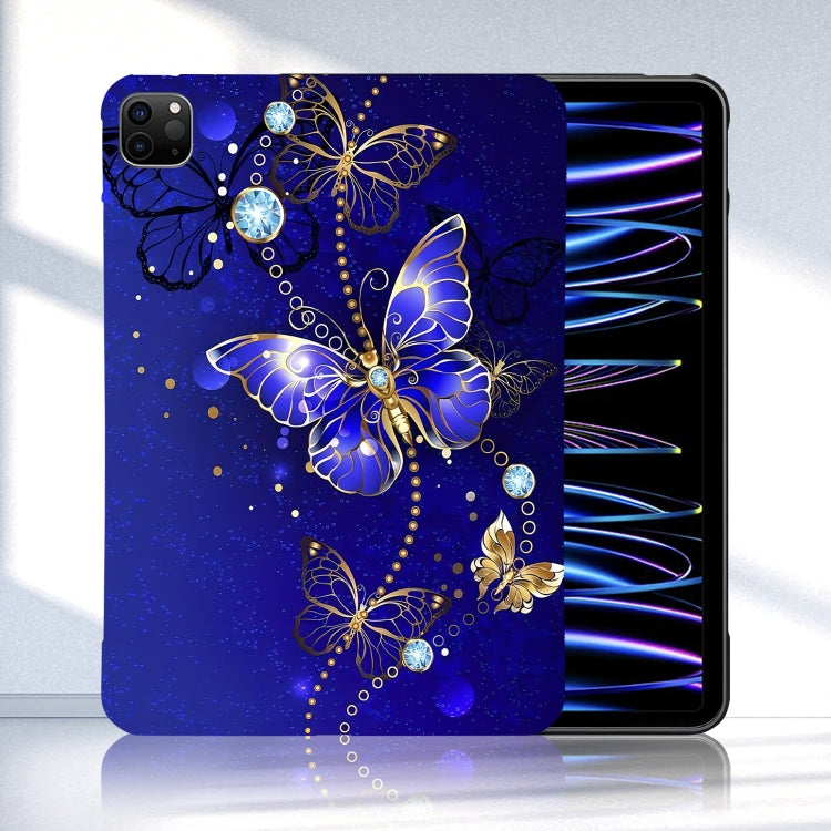 For iPad Pro 11 2022 / 2021 / 2020 Color Painting Pattern Smart Tablet TPU Case(Blue Butterfly) by bashfashion