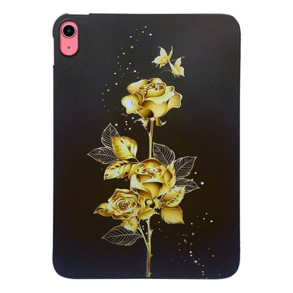 For iPad 2025 / 2022 Color Painting Pattern Smart Tablet TPU Case(Golden Rose) by bashfashion