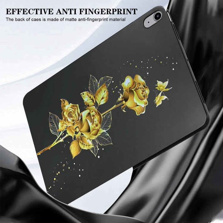 For iPad 2025 / 2022 Color Painting Pattern Smart Tablet TPU Case(Golden Rose) by bashfashion