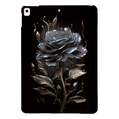 For iPad 10.2 2021 / 2020 / 2019 Color Painting Pattern Smart Tablet TPU Case(Black Rose) by bashfashion