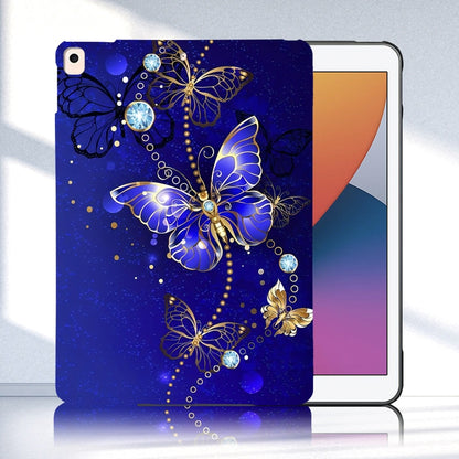 For iPad Air 10.5 2019 Color Painting Pattern Smart Tablet TPU Case(Blue Butterfly) by bashfashion