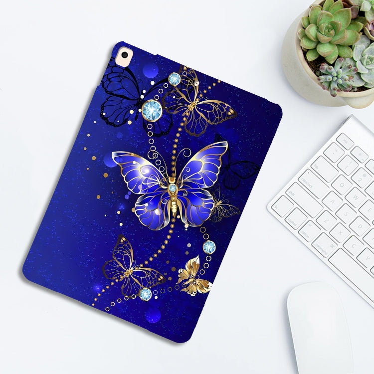For iPad Air 10.5 2019 Color Painting Pattern Smart Tablet TPU Case(Blue Butterfly) by bashfashion