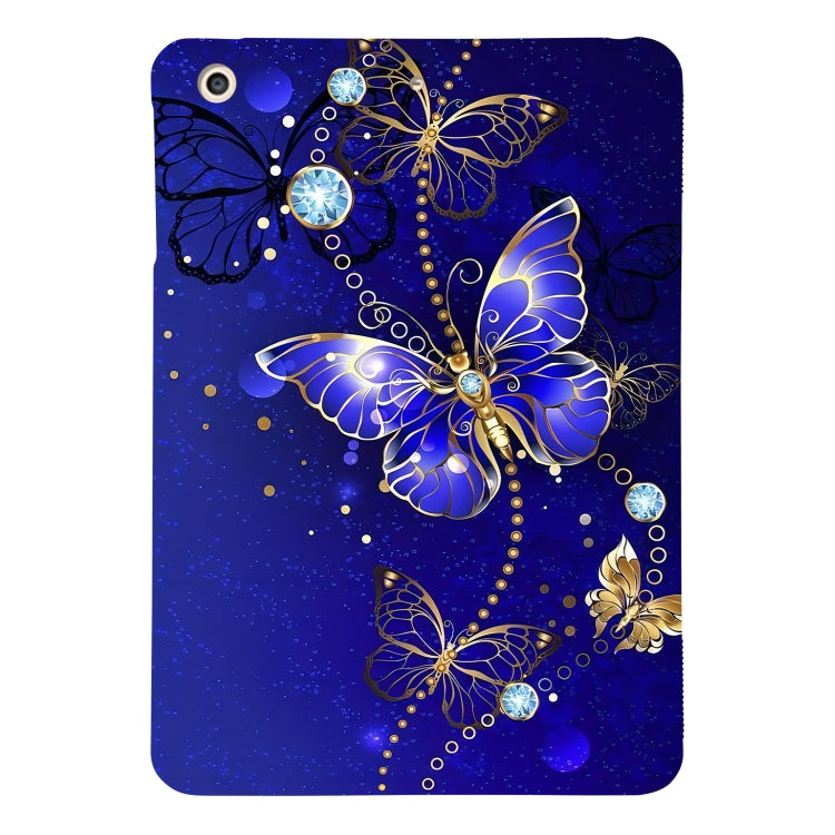 For iPad mini 3 / 2 / 1 Color Painting Pattern Smart Tablet TPU Case(Blue Butterfly) by bashfashion