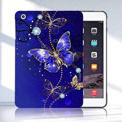 For iPad mini 3 / 2 / 1 Color Painting Pattern Smart Tablet TPU Case(Blue Butterfly) by bashfashion