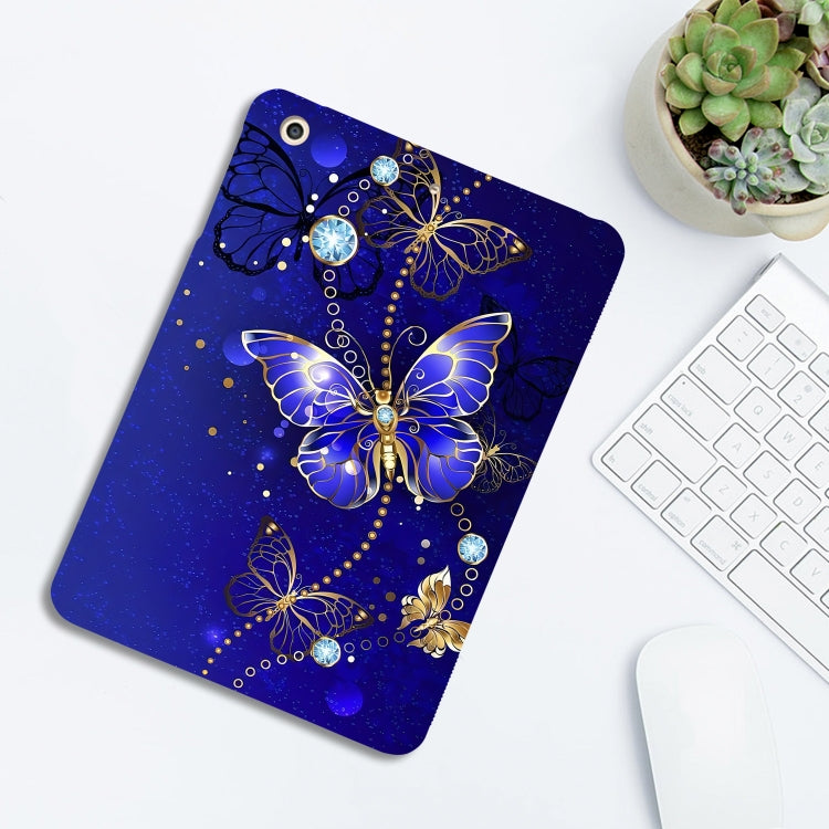 For iPad mini 3 / 2 / 1 Color Painting Pattern Smart Tablet TPU Case(Blue Butterfly) by bashfashion