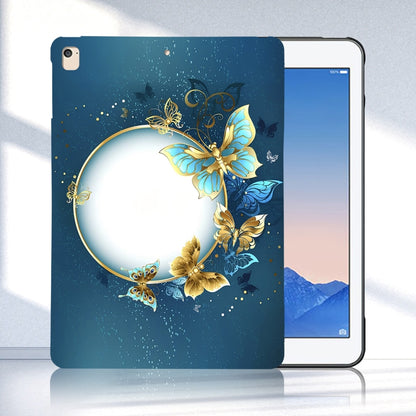 For iPad Air / Air 2 / 9.7 2017 / 2018 Color Painting Pattern Smart Tablet TPU Case(Butterfly Circle) by bashfashion