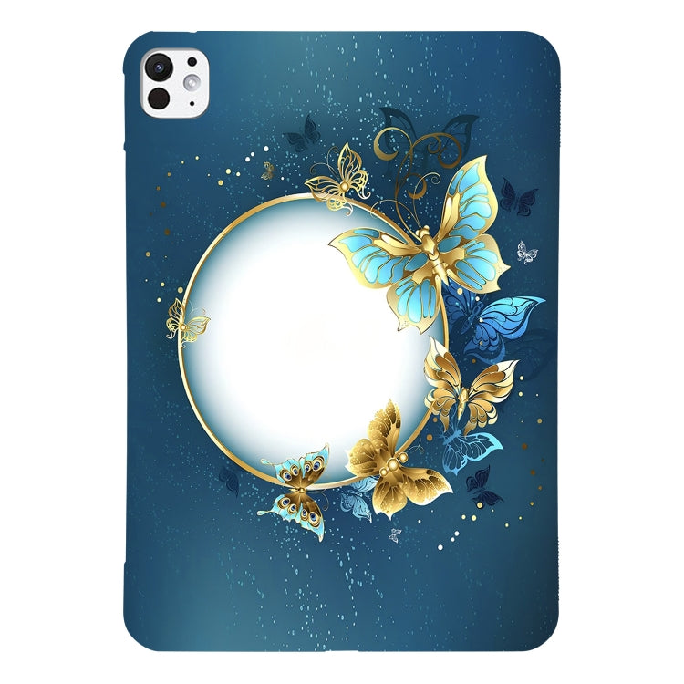 For iPad Pro 13 2025 / 2024 Color Painting Pattern Smart Tablet TPU Case(Butterfly Circle) by bashfashion