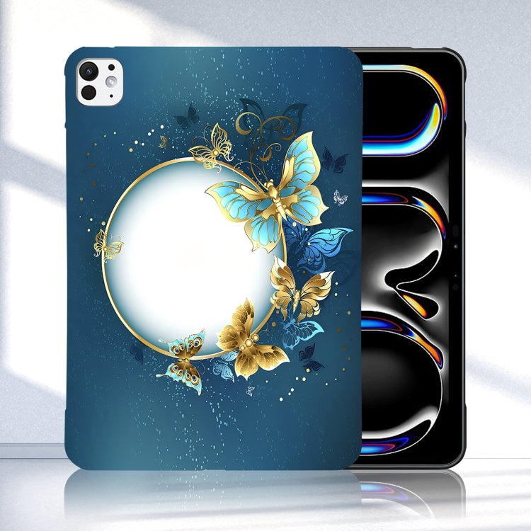 For iPad Pro 13 2025 / 2024 Color Painting Pattern Smart Tablet TPU Case(Butterfly Circle) by bashfashion