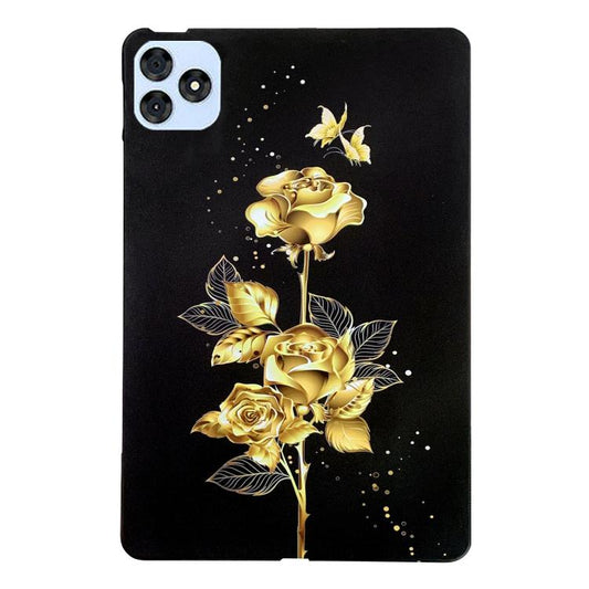 For itel VistaTab 30 Color Painting Pattern Smart Tablet TPU Case(Golden Rose) by bashfashion