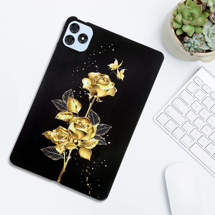 For itel VistaTab 30 Color Painting Pattern Smart Tablet TPU Case(Golden Rose) by bashfashion