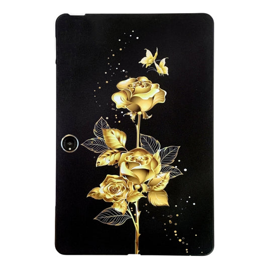 For OPPO Pad Neo / Pad Air2 Color Painting Pattern Smart Tablet TPU Case(Golden Rose) by bashfashion