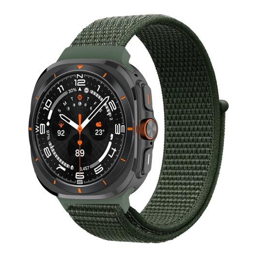 For Samsung Galaxy Watch Ultra 47mm / Ultra 2025 Plastic Connector Nylon Loop Watch Band(Army Green) by bashfashion