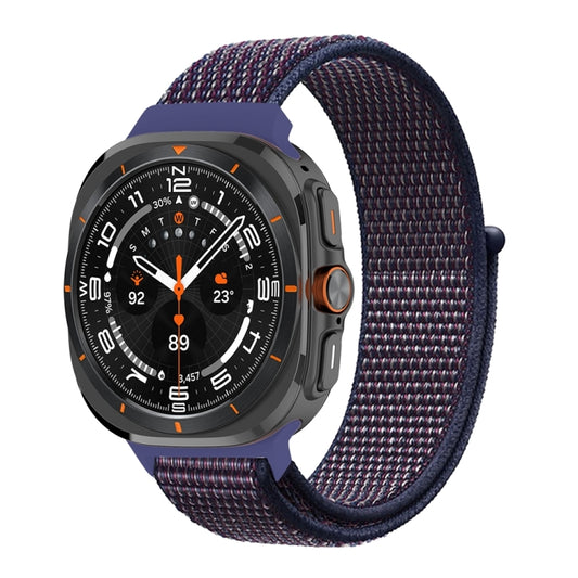 For Samsung Galaxy Watch Ultra 47mm / Ultra 2025 Plastic Connector Nylon Loop Watch Band(Indigo Blue) by bashfashion