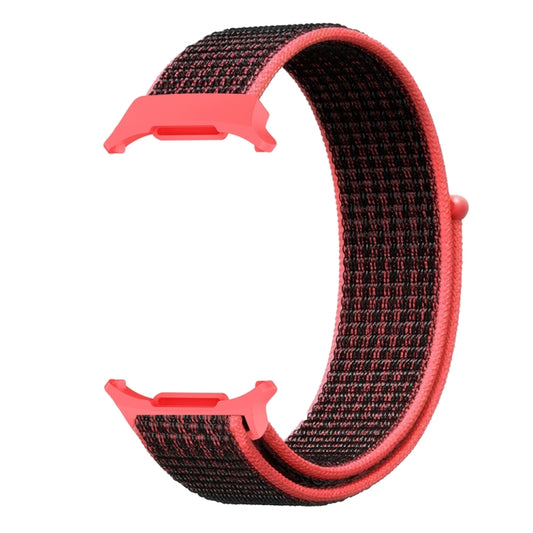 For Samsung Galaxy Watch Ultra 47mm / Ultra 2025 Plastic Connector Nylon Loop Watch Band(Red Black) by bashfashion