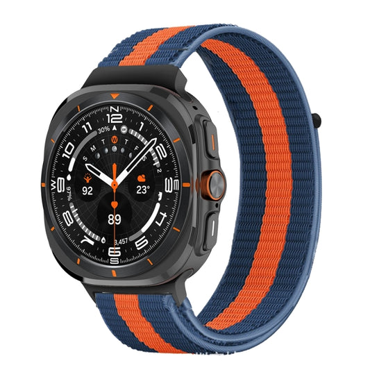 For Samsung Galaxy Watch Ultra 47mm / Ultra 2025 Plastic Connector Nylon Loop Watch Band(Blue Orange Blue) by bashfashion