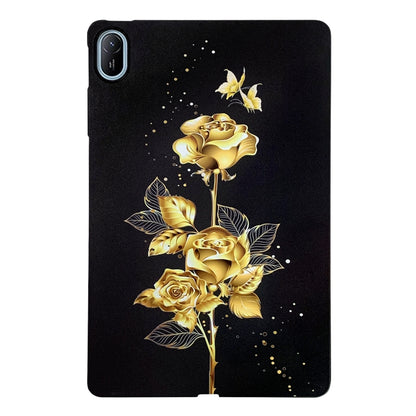 For Huawei MatePad SE 11 2024 Color Painting Pattern Smart Tablet TPU Case(Golden Rose) by bashfashion